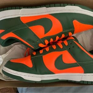 Nike Dunk Low 'MIAMI HURRICANES' Gorge Green/Orange Sneakers